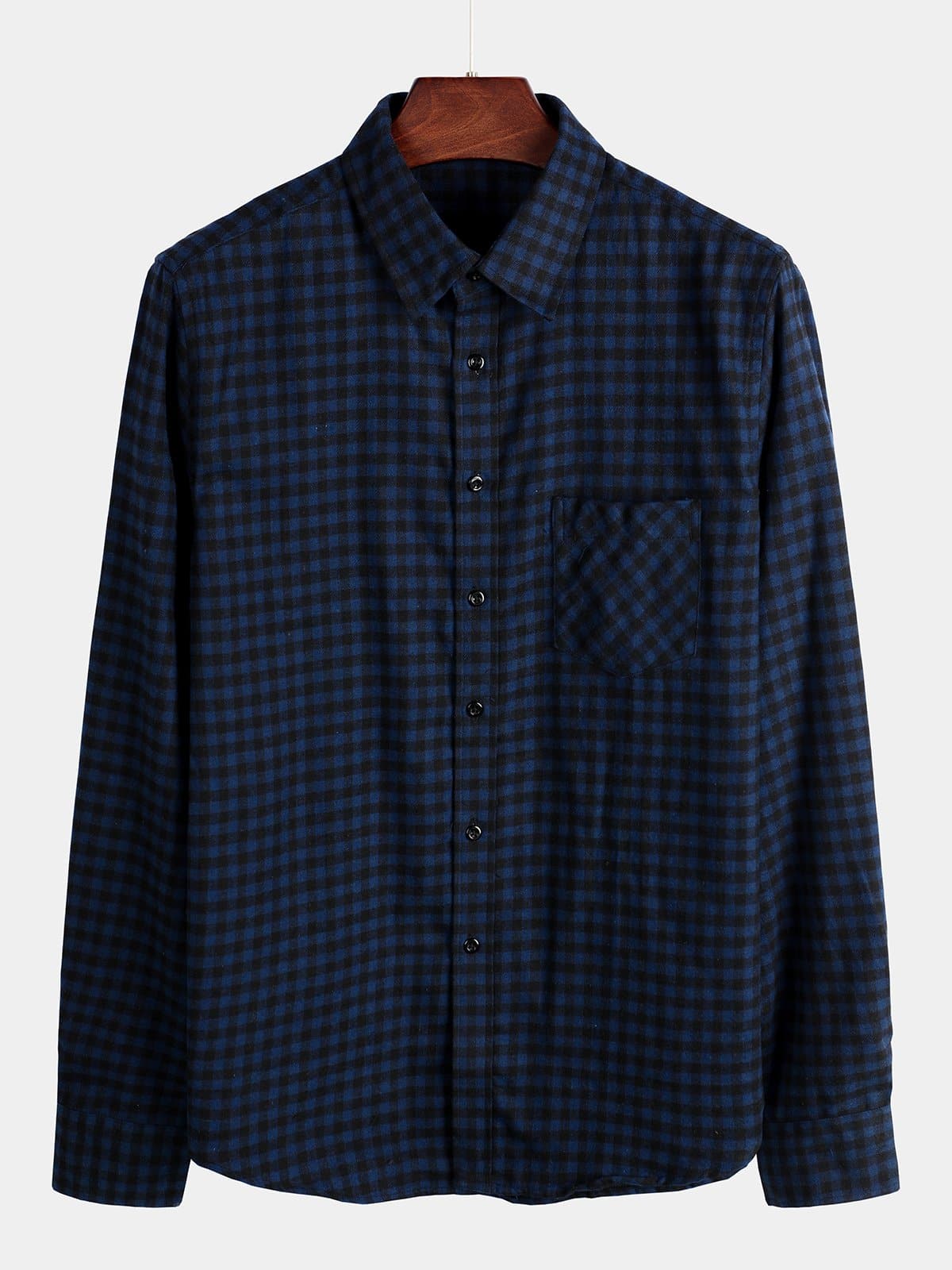 Chemise coupe classique en flanelle à carreaux