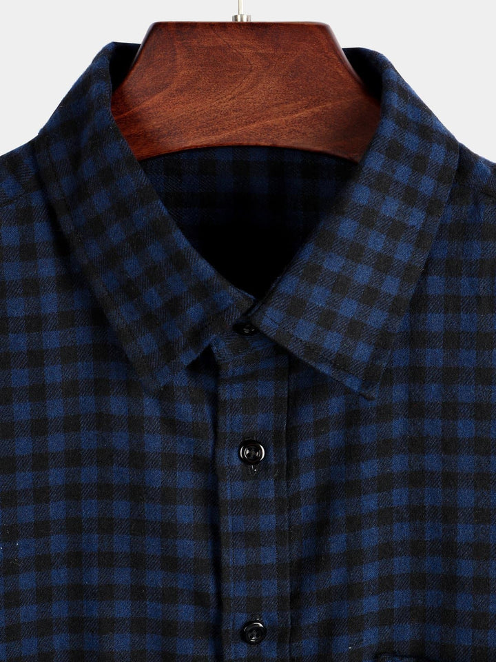 Chemise coupe classique en flanelle à carreaux