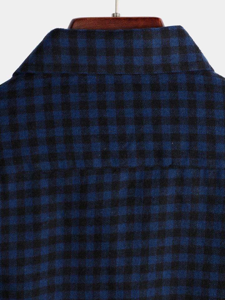 Chemise coupe classique en flanelle à carreaux