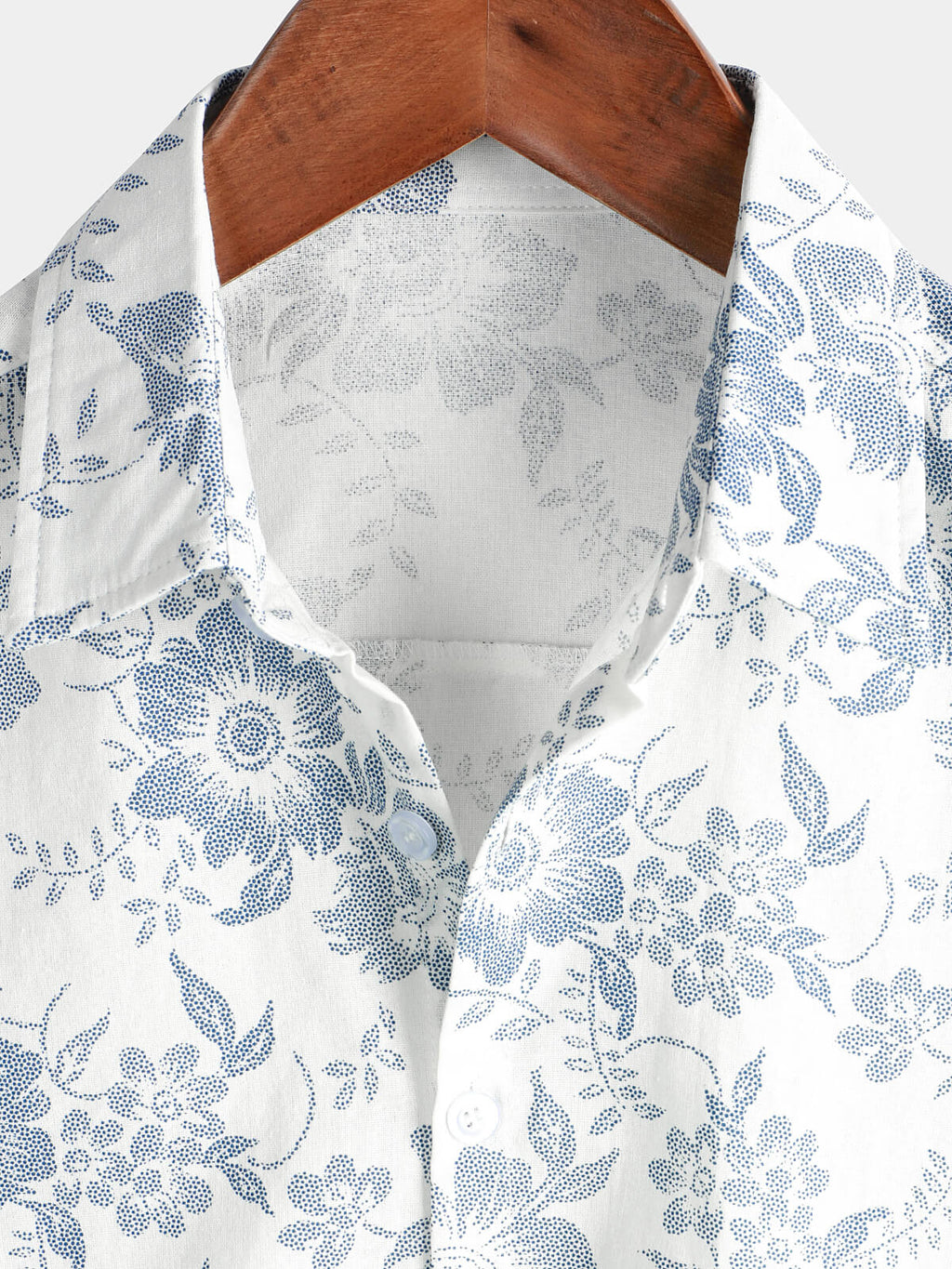 Chemise d'été hawaïenne blanche à manches courtes respirante en coton et lin pour hommes