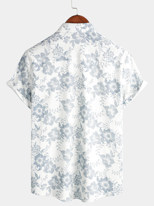 Men's Vintage Floral Print Hawaiian Summer Shirt