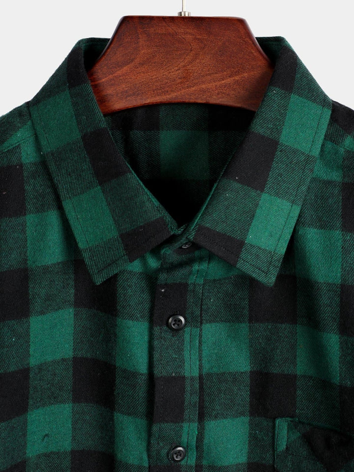 Chemise coupe classique en flanelle à carreaux