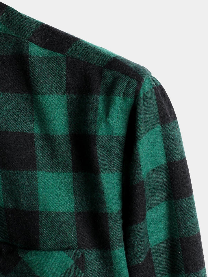 Chemise coupe classique en flanelle à carreaux