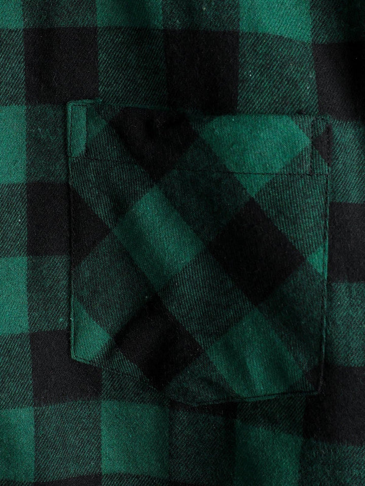 Chemise coupe classique en flanelle à carreaux