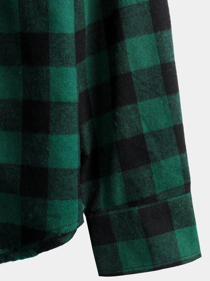 Chemise coupe classique en flanelle à carreaux