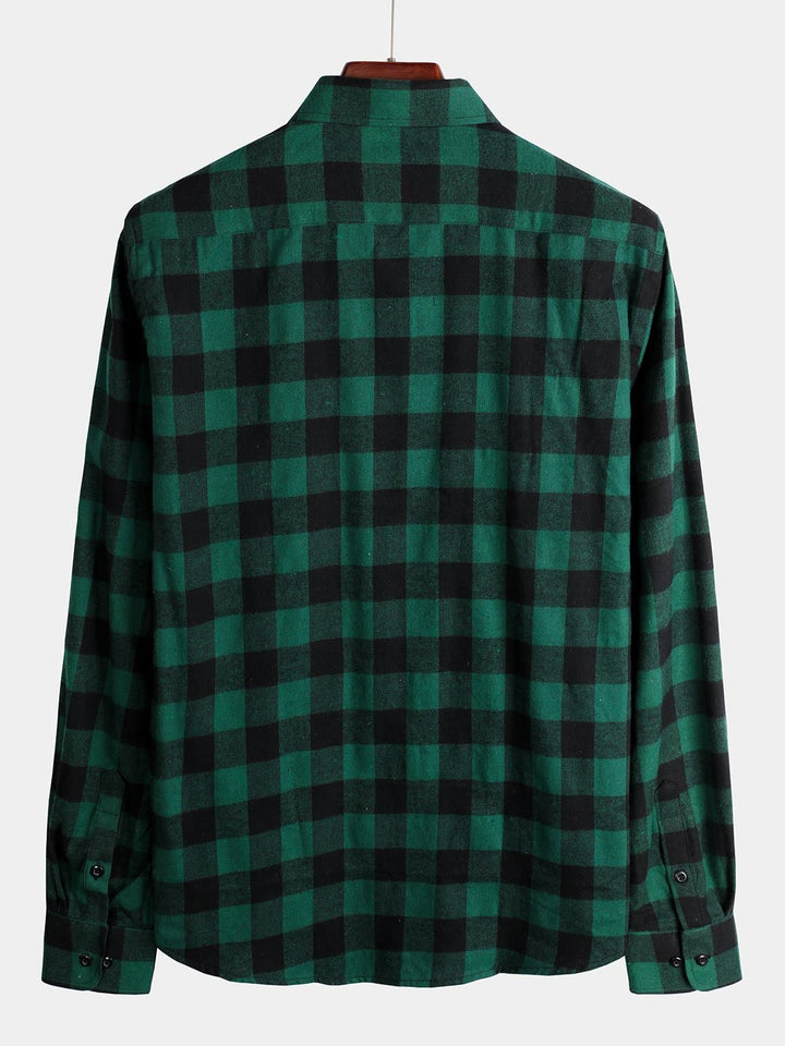 Chemise coupe classique en flanelle à carreaux