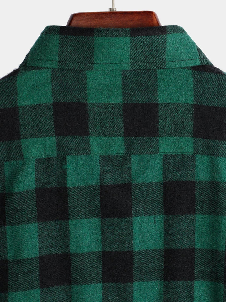 Chemise coupe classique en flanelle à carreaux