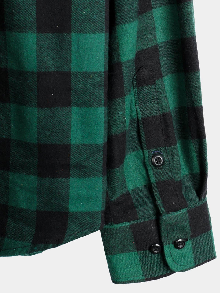Chemise coupe classique en flanelle à carreaux