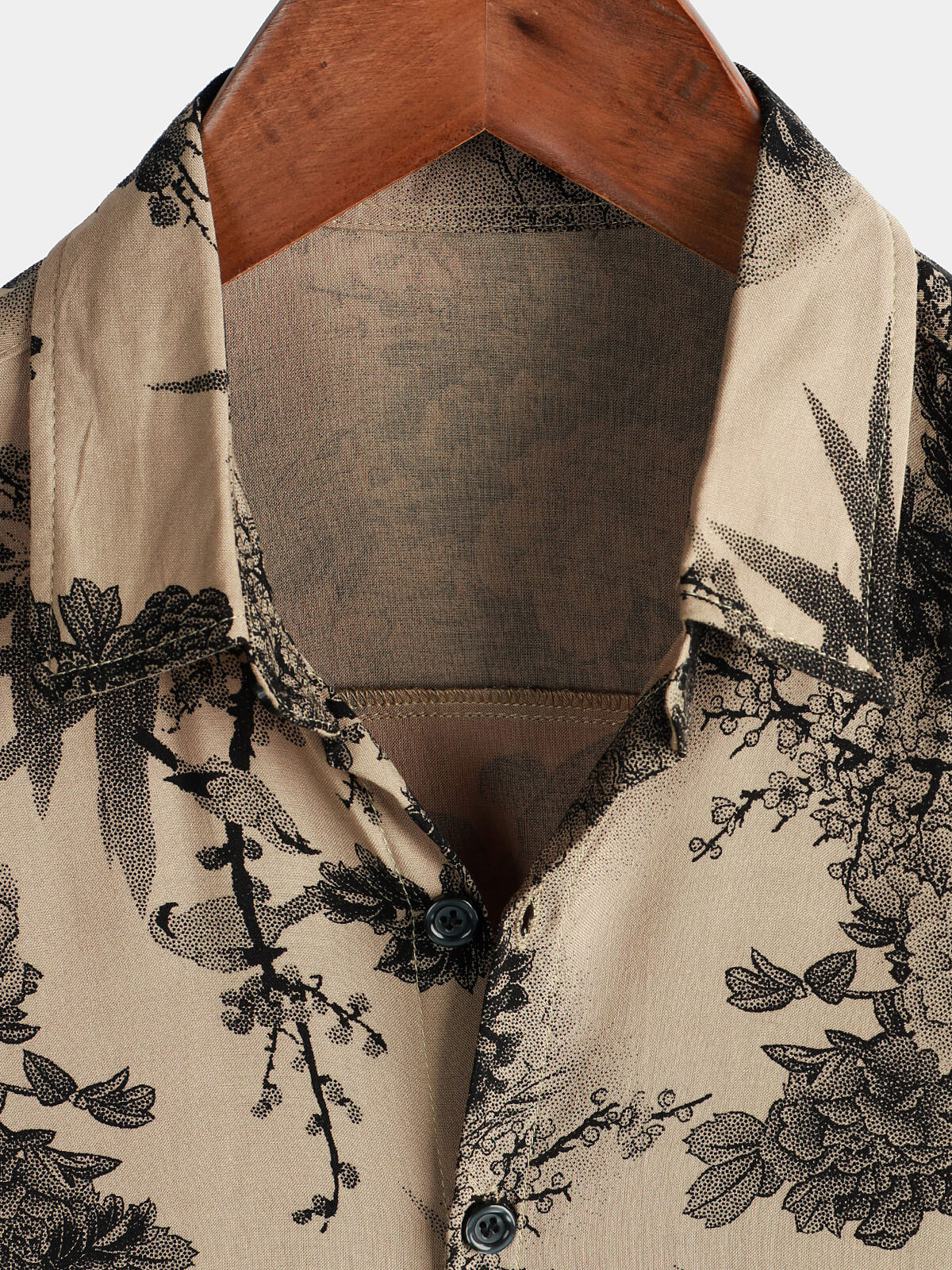 Chemise d'Été Hawaïenne Vintage en Bambou Floral pour Homme à Manches Courtes