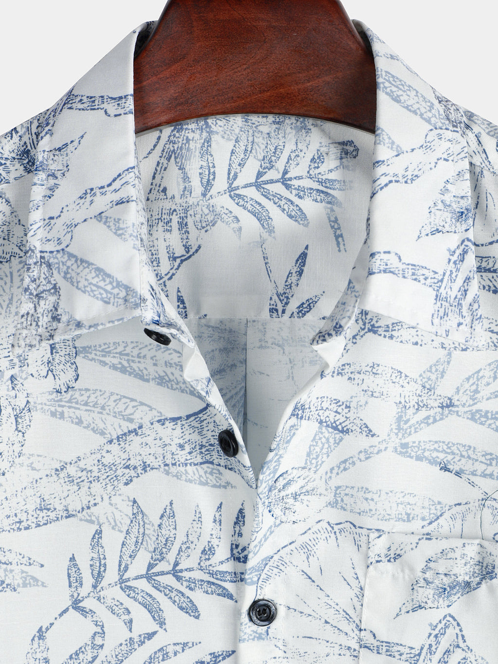Chemise hawaïenne blanche à manches courtes à imprimé floral rétro pour homme