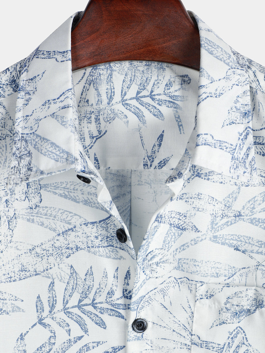 Chemise hawaïenne blanche à manches courtes à imprimé floral rétro pour homme