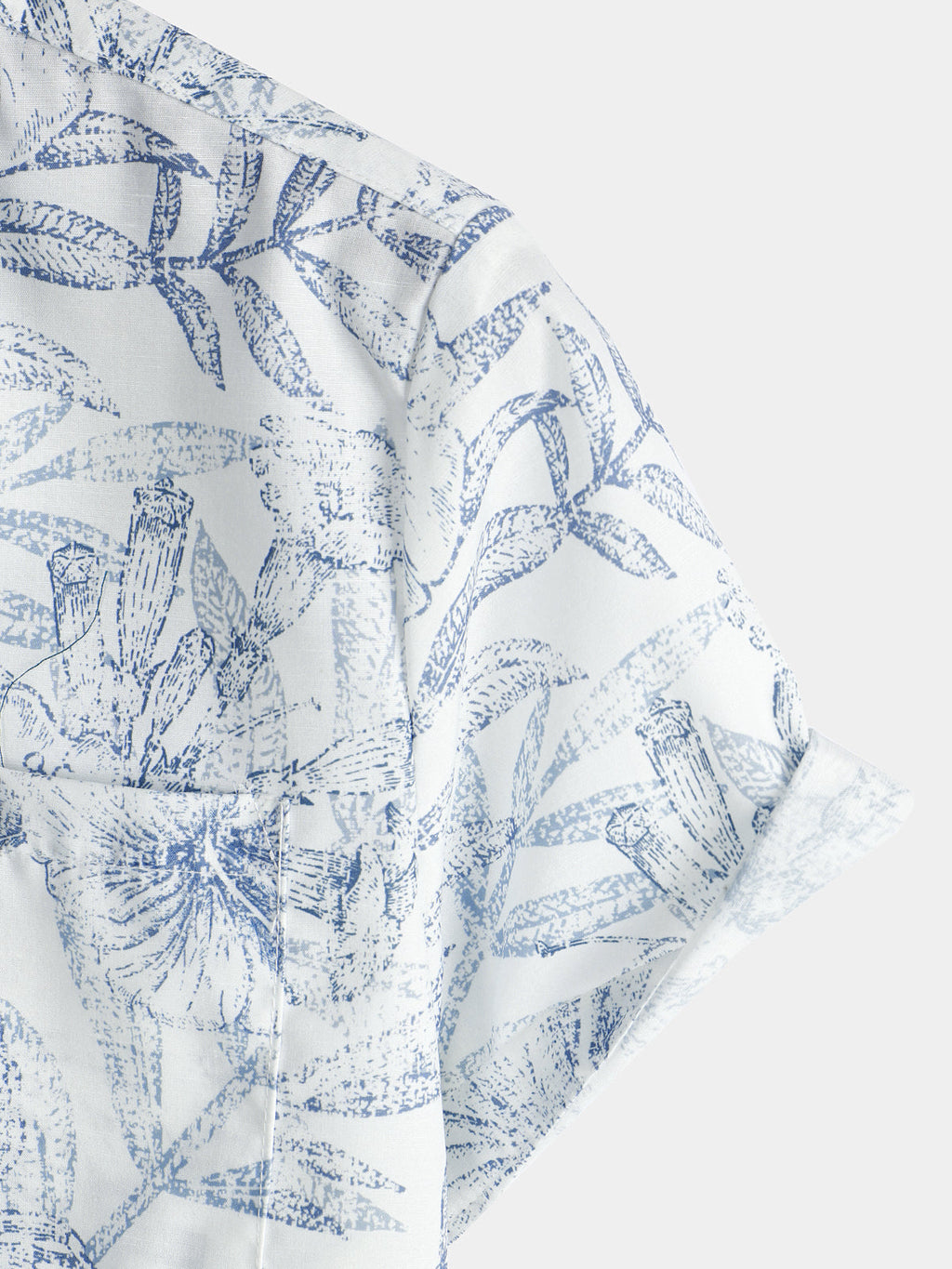 Chemise hawaïenne blanche à manches courtes à imprimé floral rétro pour homme