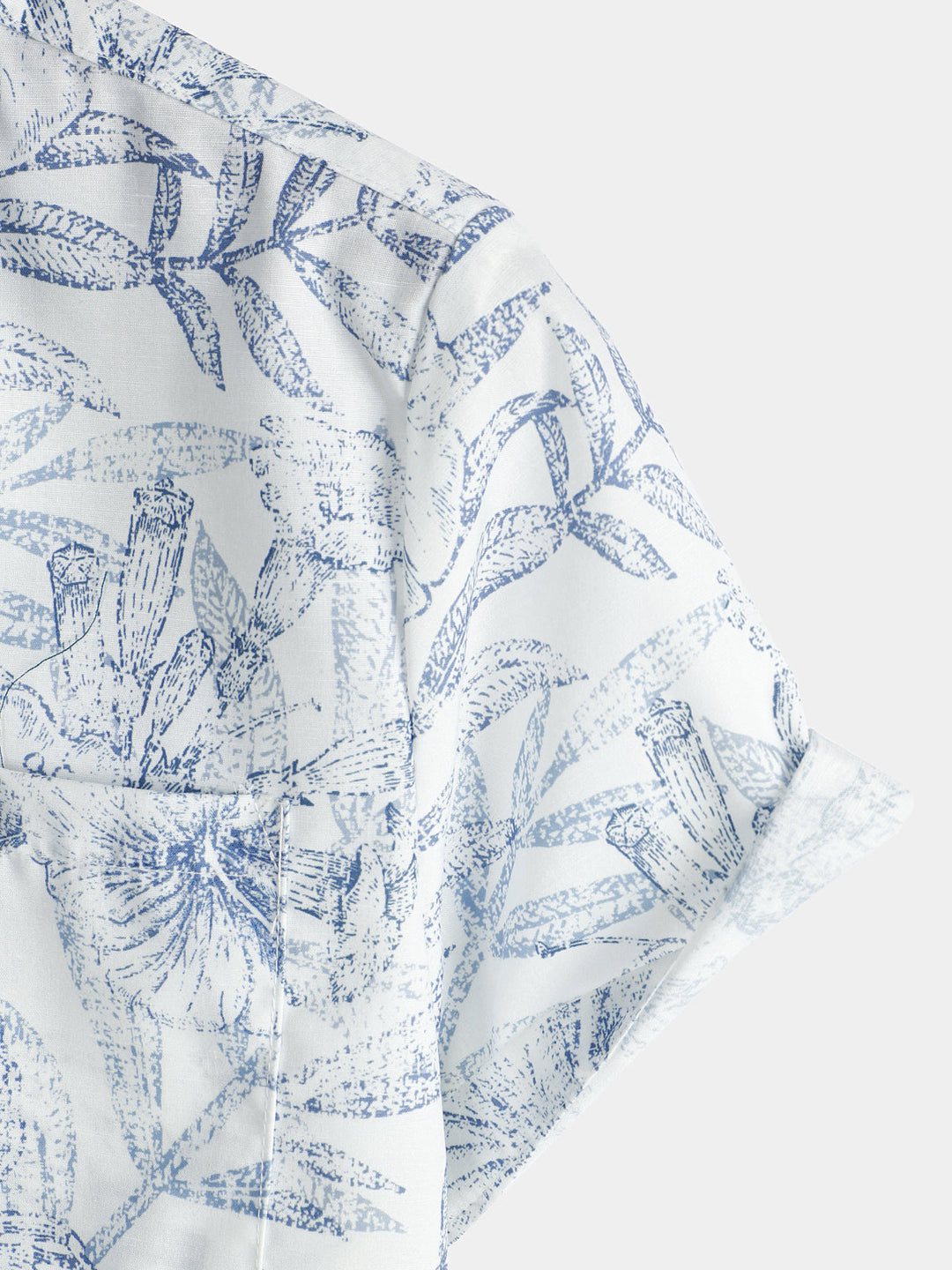 Chemise hawaïenne blanche à manches courtes à imprimé floral rétro pour homme