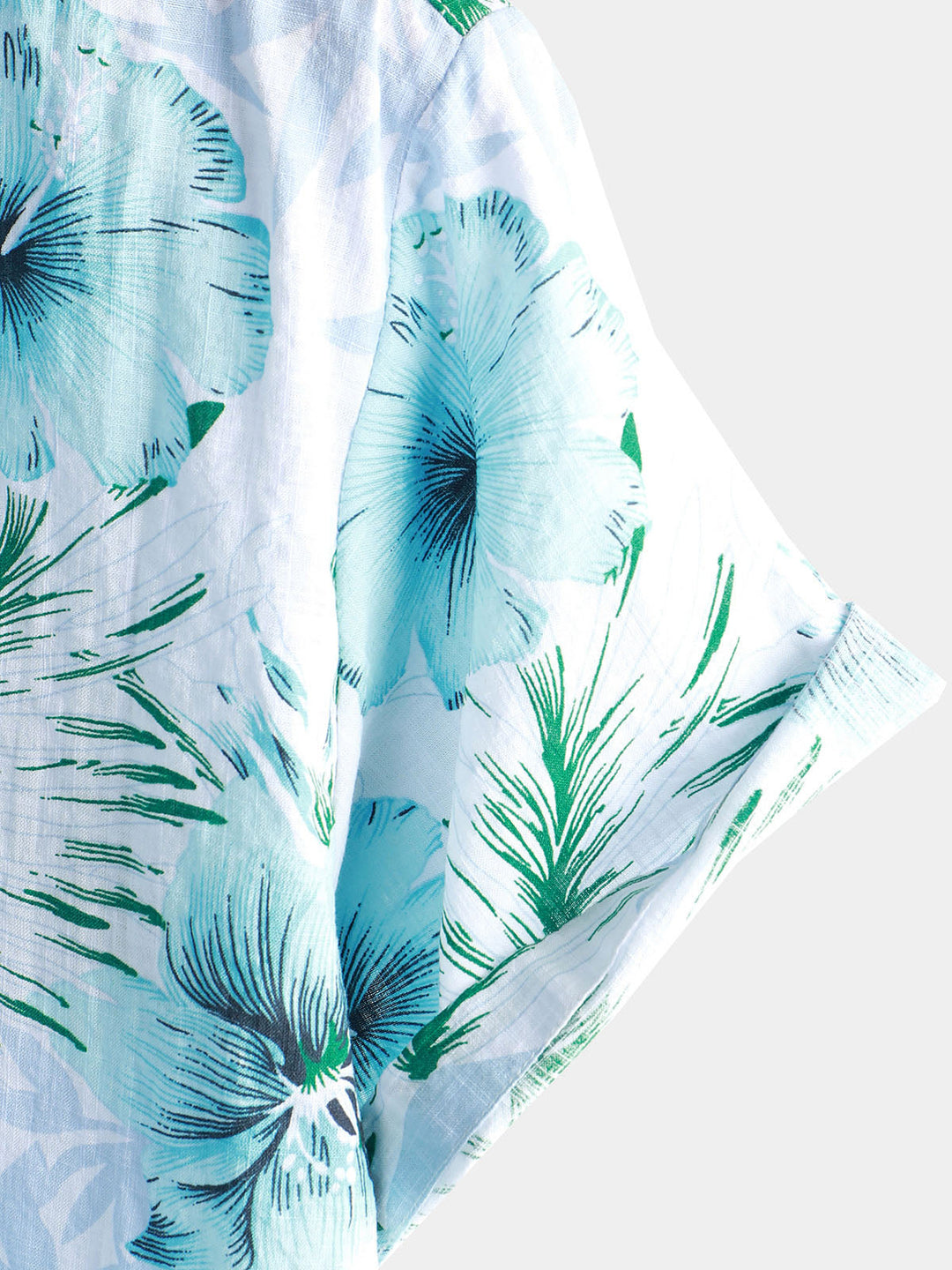 Chemise à manches courtes hawaïenne à fleurs tropicales pour hommes Hibiscus bleu été vacances plage