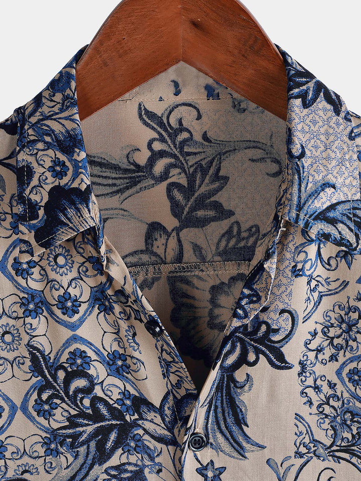Chemise hawaïenne à manches courtes pour homme, motif floral, idéale pour la plage ou l&