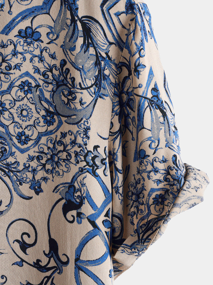 Chemise hawaïenne à manches courtes pour homme, motif floral, idéale pour la plage ou l&