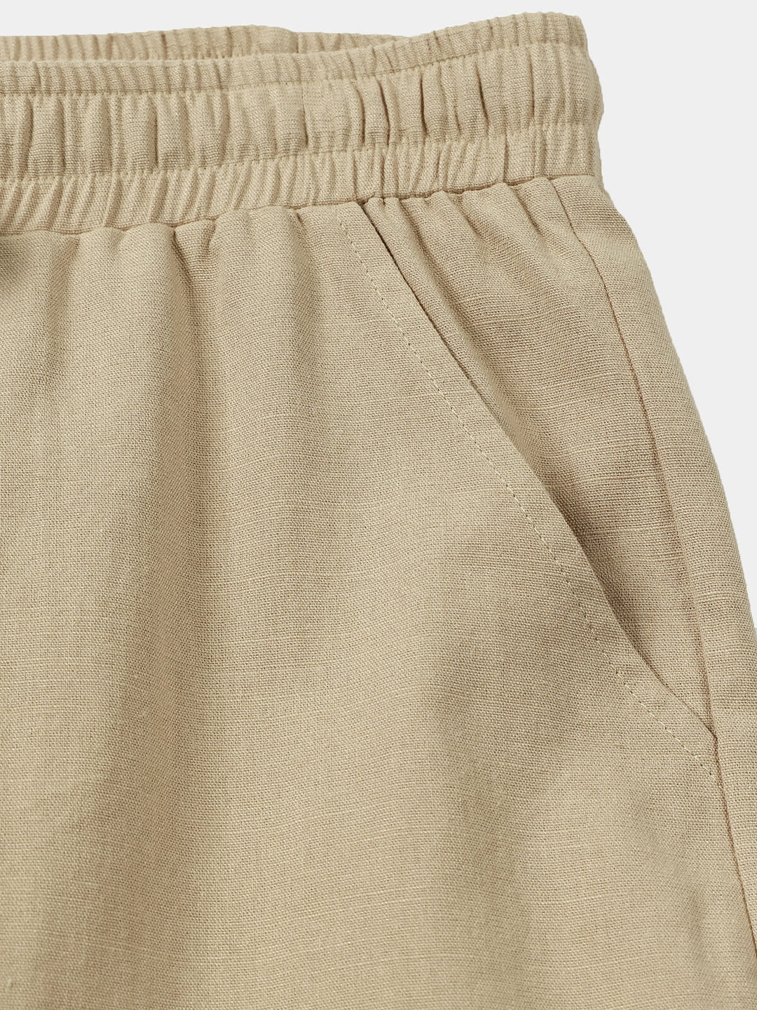 Pantalon Homme Décontracté Uni en Lin et Coton Léger Respirant
