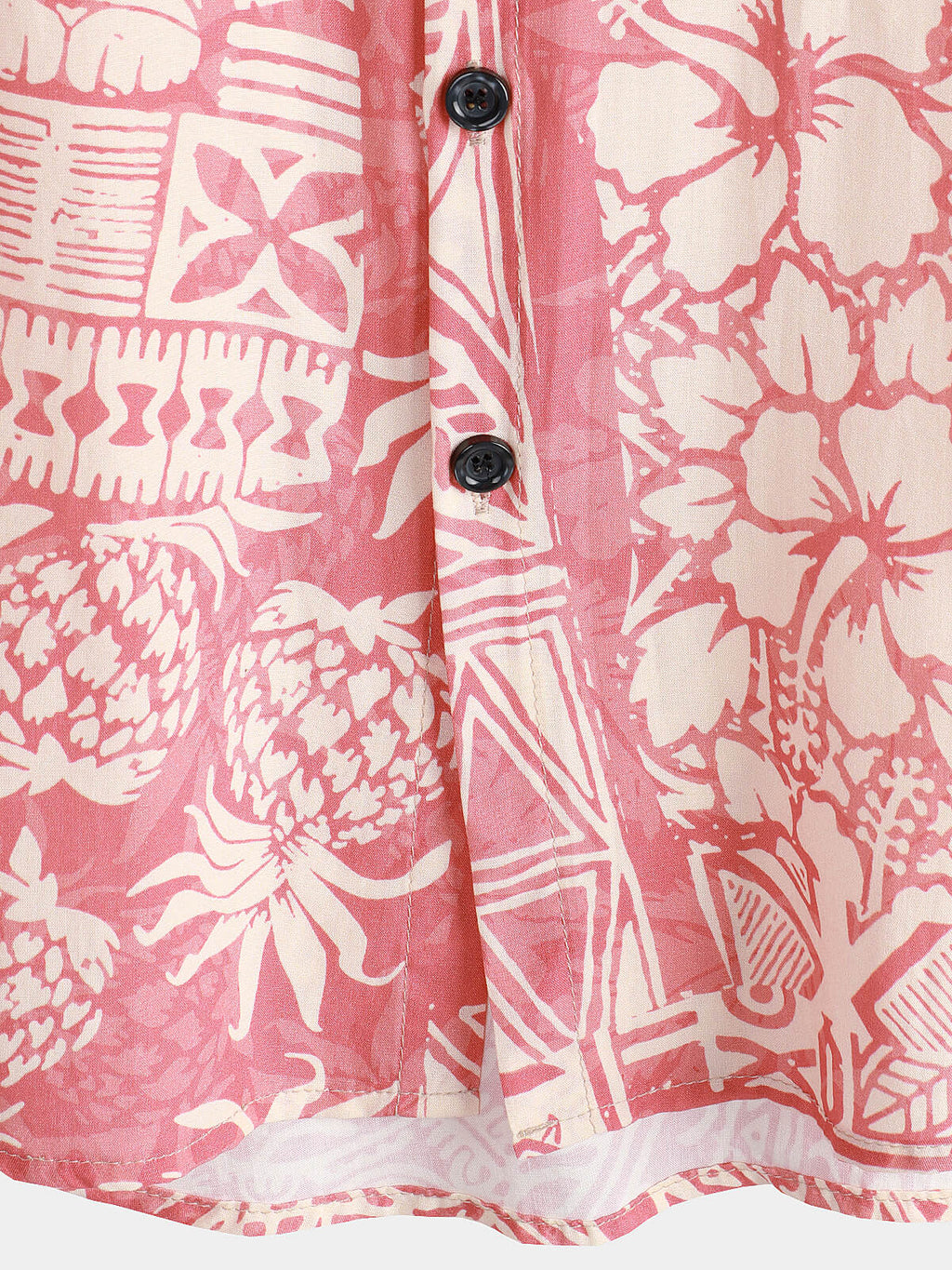 Chemise boutonnée à manches courtes hawaïenne pour hommes, motif floral tropical rose, vacances