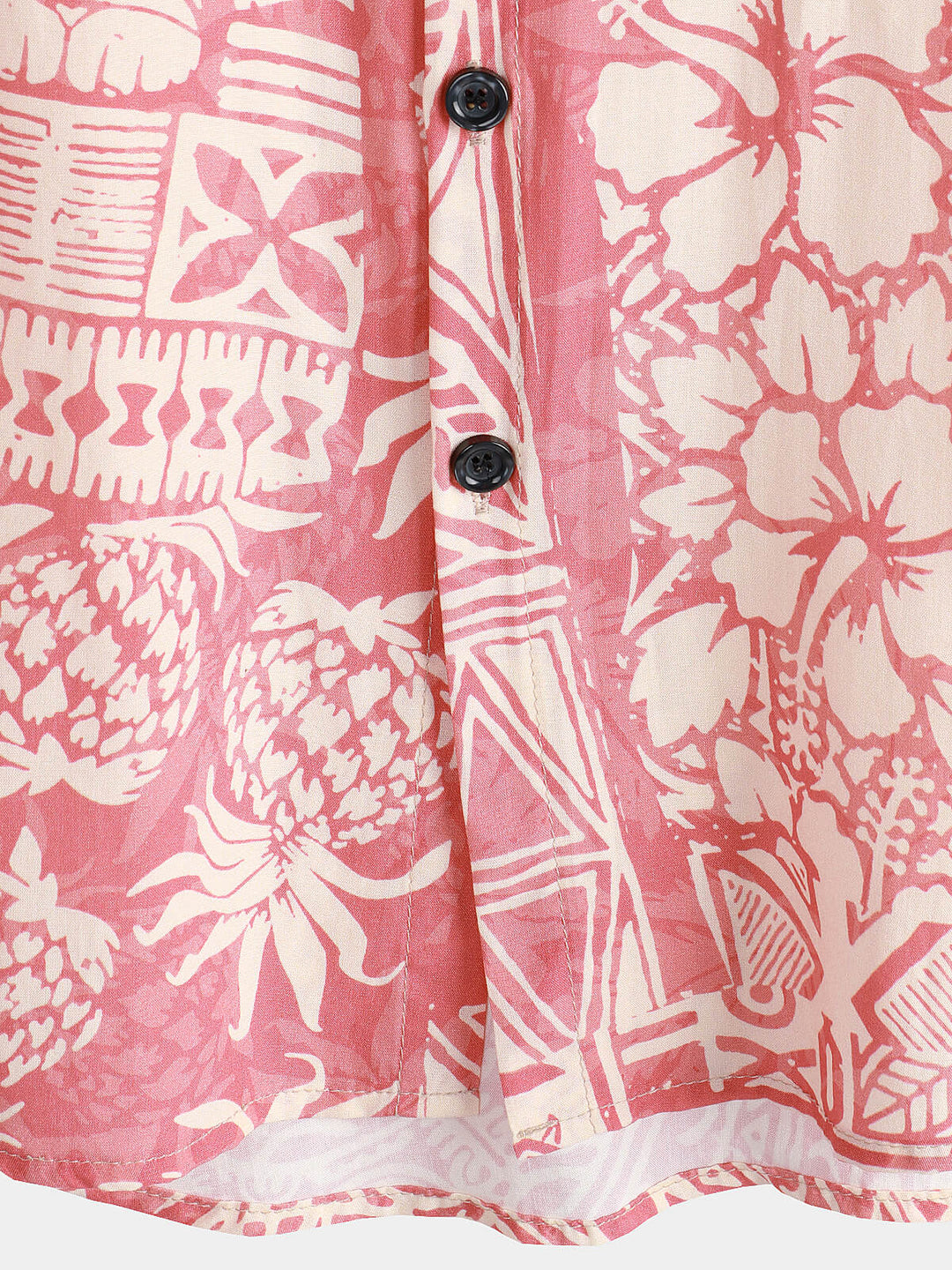 Chemise boutonnée à manches courtes hawaïenne pour hommes, motif floral tropical rose, vacances
