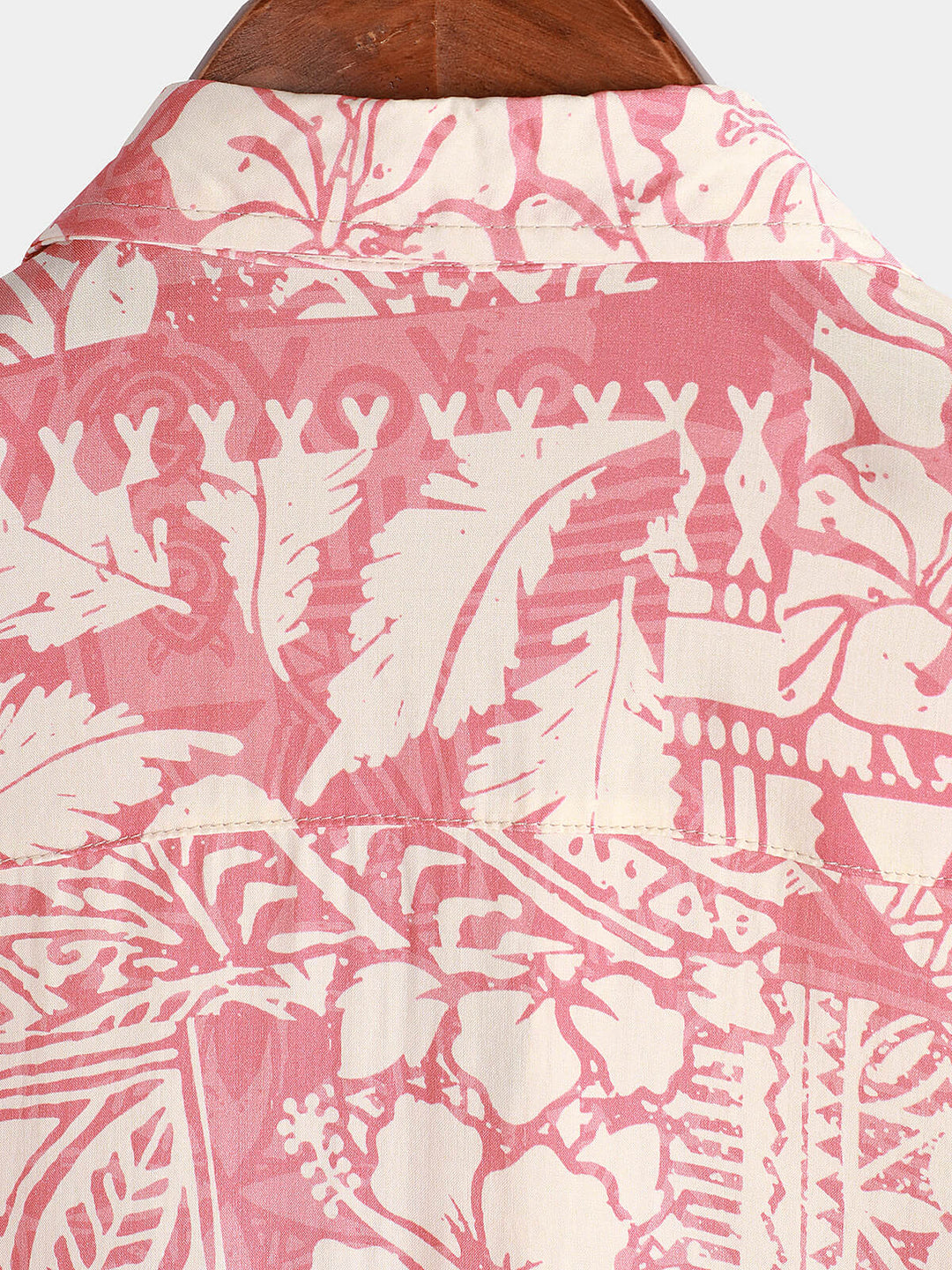Chemise boutonnée à manches courtes hawaïenne pour hommes, motif floral tropical rose, vacances