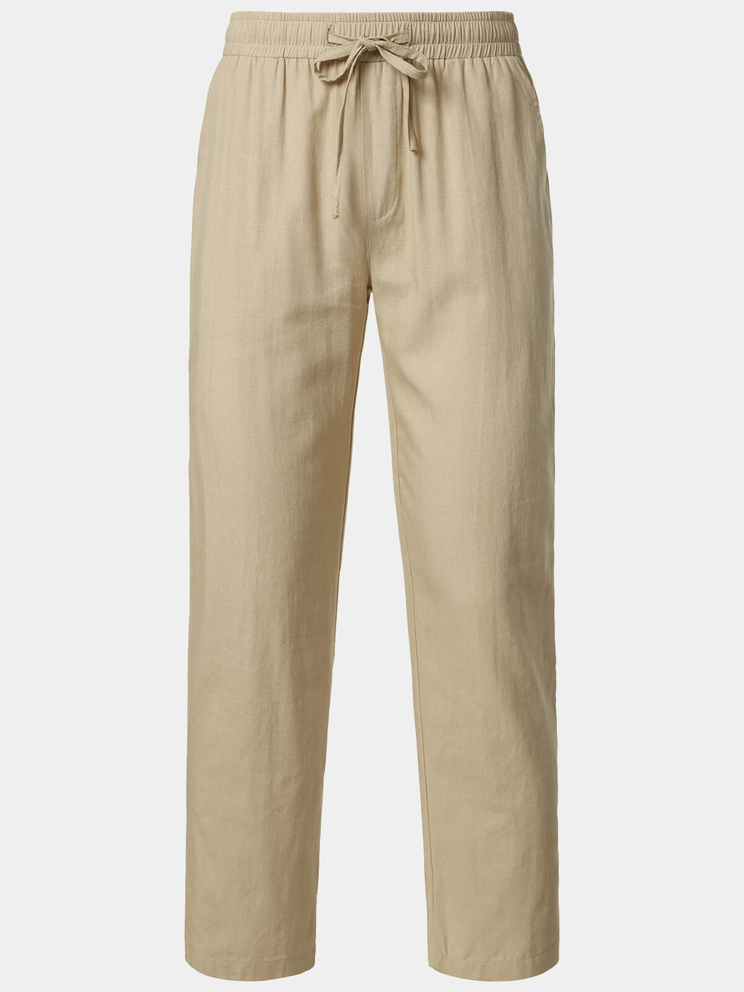Pantalon Homme Décontracté Uni en Lin et Coton Léger Respirant