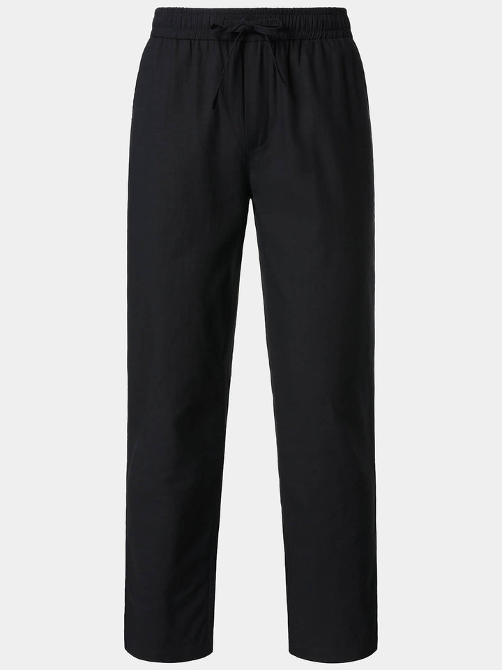 Pantalon Homme Décontracté Uni en Lin et Coton Léger Respirant