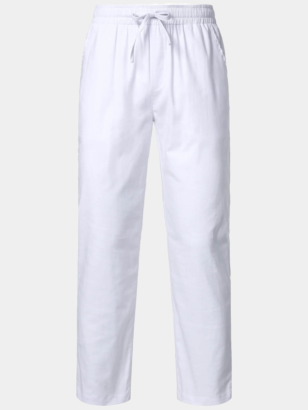 Pantalon Homme Décontracté Uni en Lin et Coton Léger Respirant