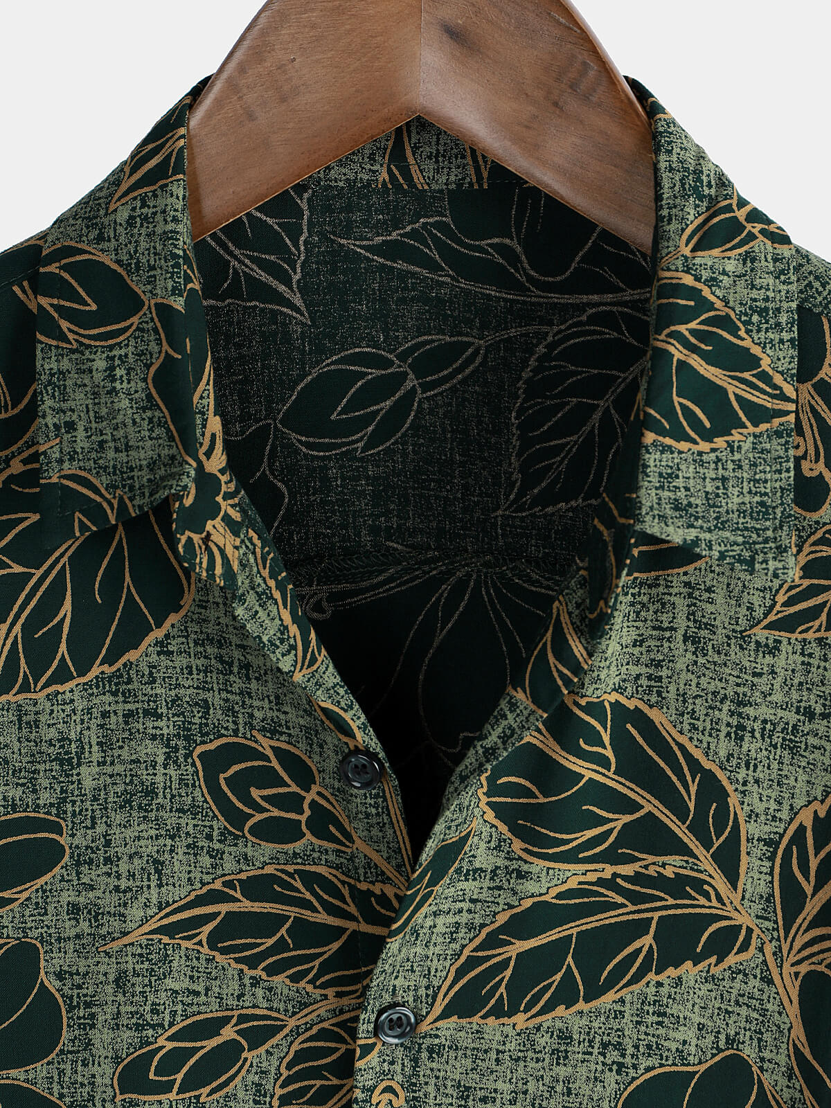 Chemise à manches courtes boutonnée pour hommes, motif floral, vintage, vert, vacances d'été