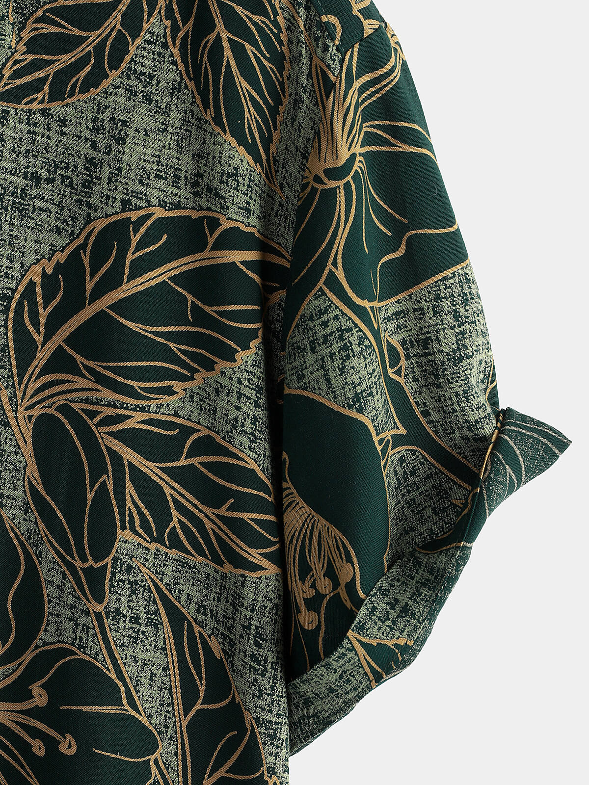 Chemise à manches courtes boutonnée pour hommes, motif floral, vintage, vert, vacances d'été