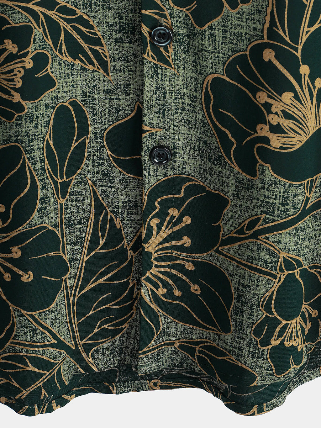 Chemise à manches courtes boutonnée pour hommes, motif floral, vintage, vert, vacances d'été