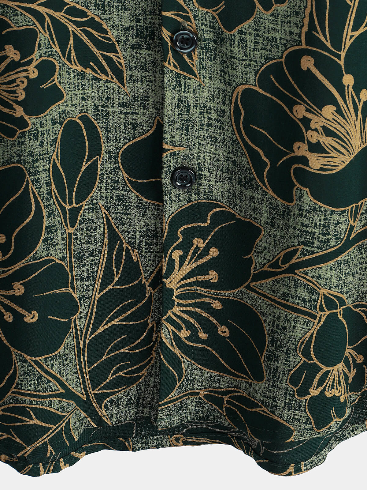 Chemise à manches courtes boutonnée pour hommes, motif floral, vintage, vert, vacances d'été