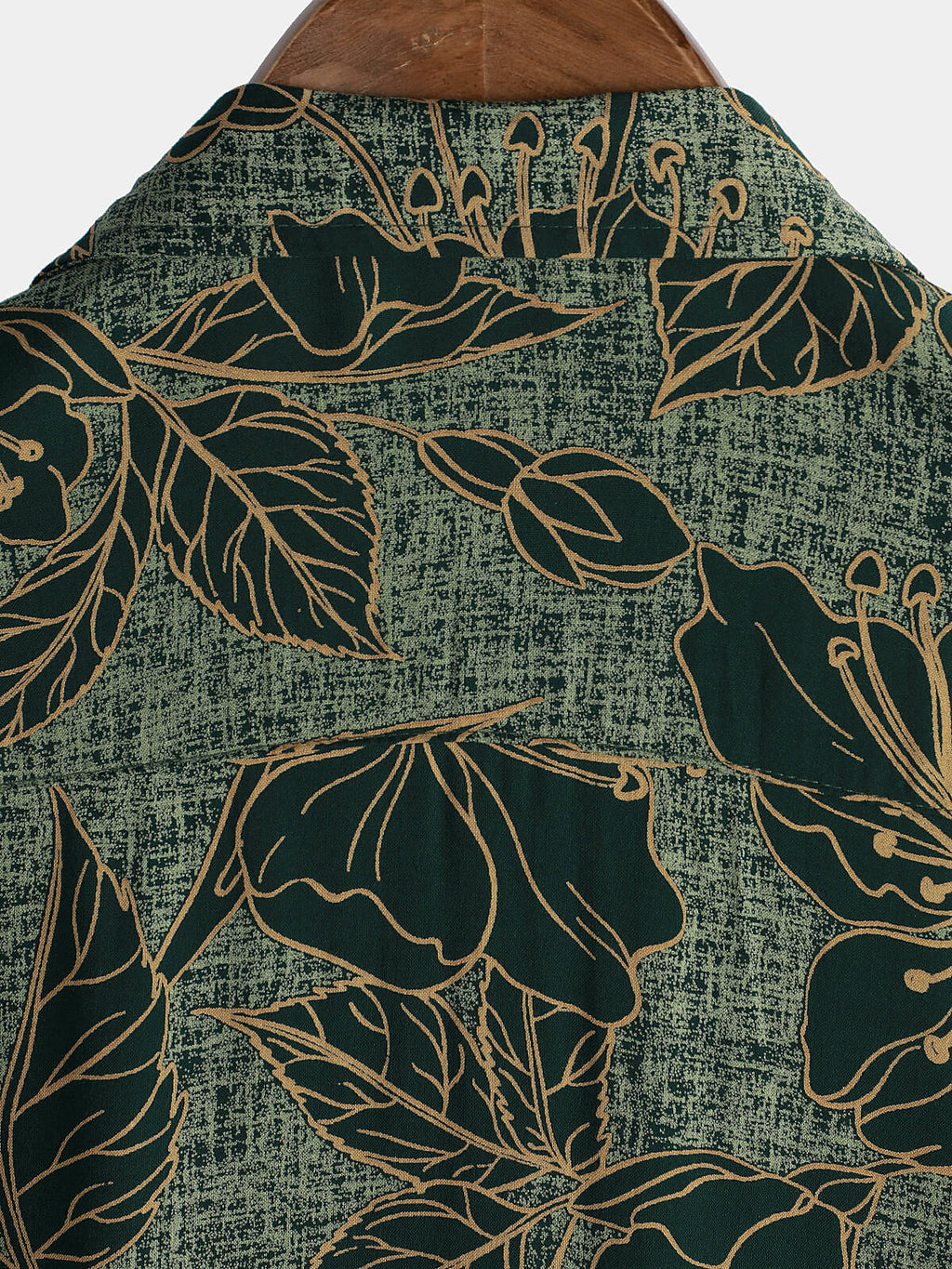 Chemise à manches courtes boutonnée pour hommes, motif floral, vintage, vert, vacances d'été