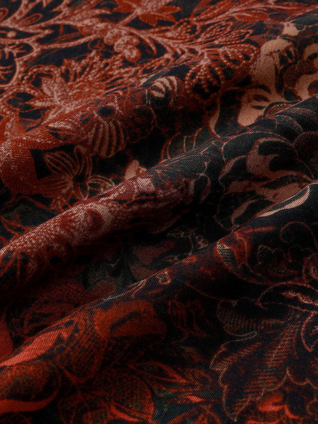 Chemise homme rouge à imprimé floral rétro en 100 % rayonne manches courtes esprit resort