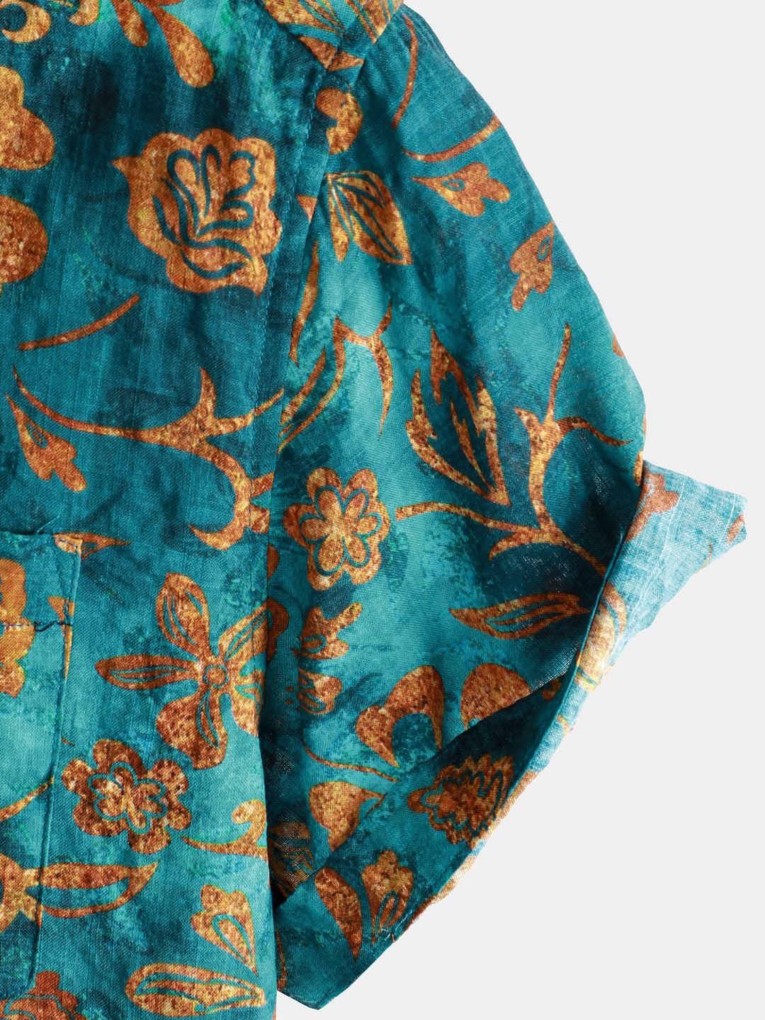 Chemise hawaïenne à manches courtes et poche à imprimé floral pour homme