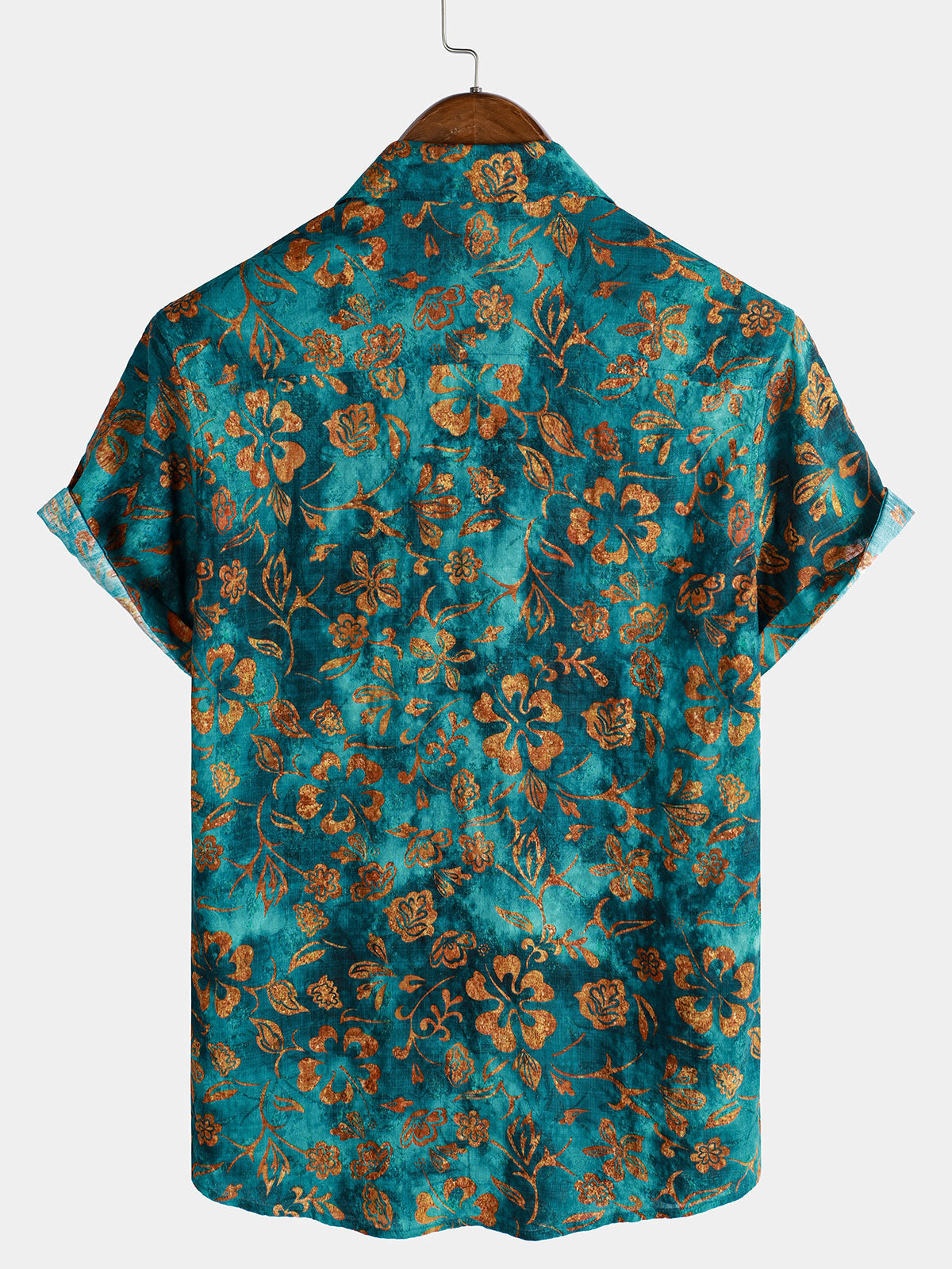 Chemise hawaïenne à manches courtes et poche à imprimé floral pour homme