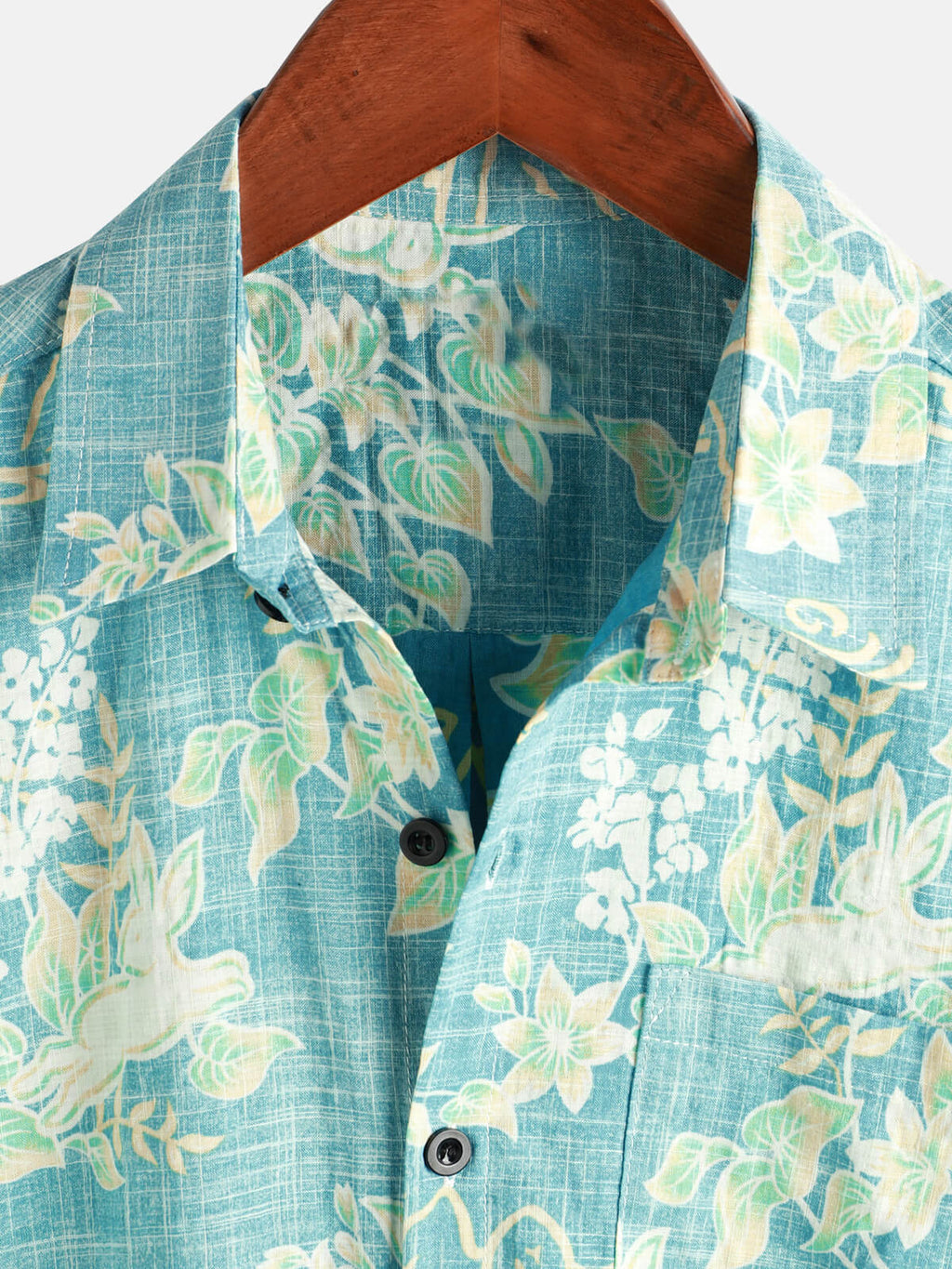Chemise à boutons à manches courtes avec imprimé floral tropical hawaïen vintage pour homme