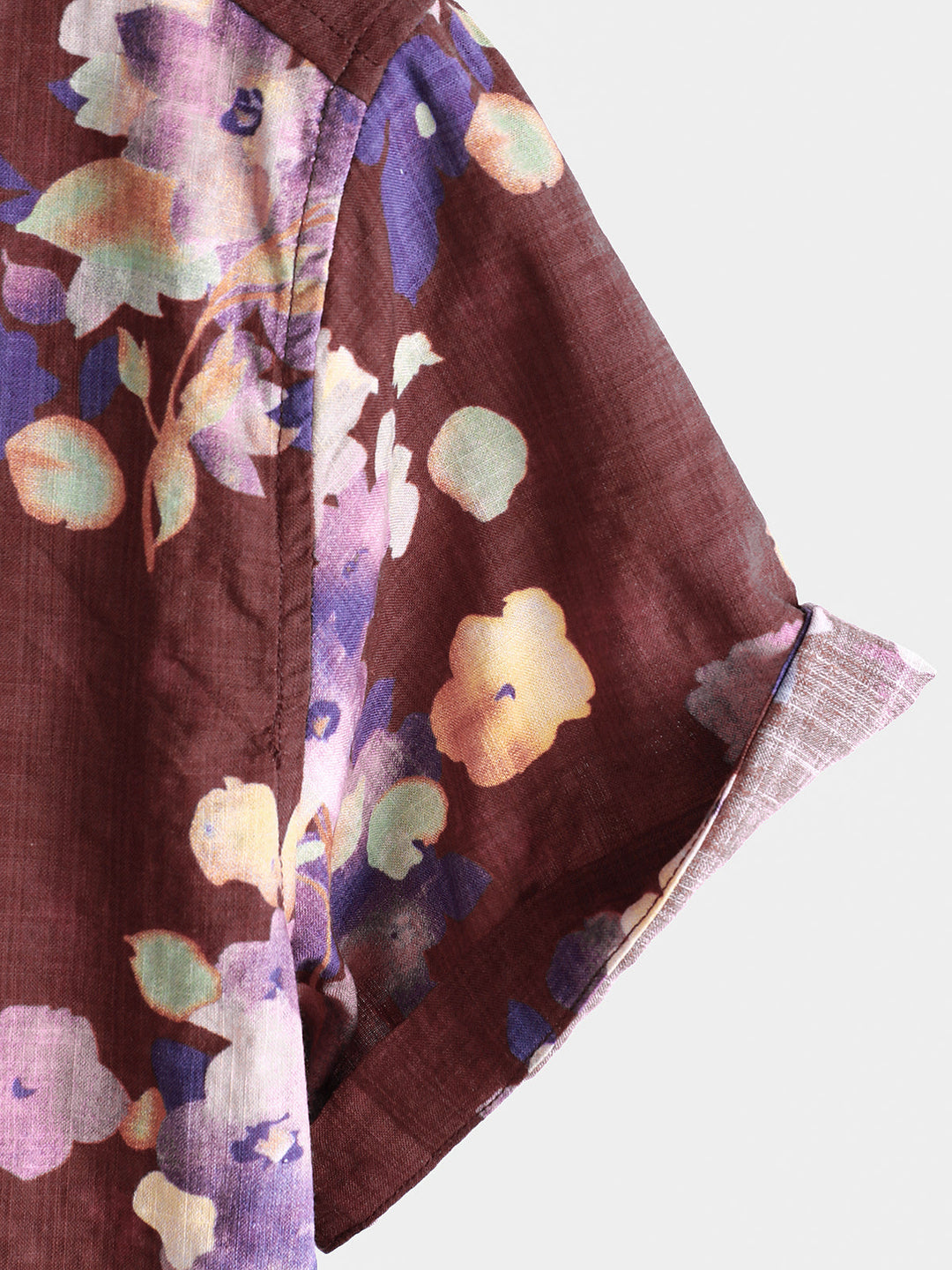 Chemise de plage décontractée à manches courtes en coton à fleurs rouges pour homme