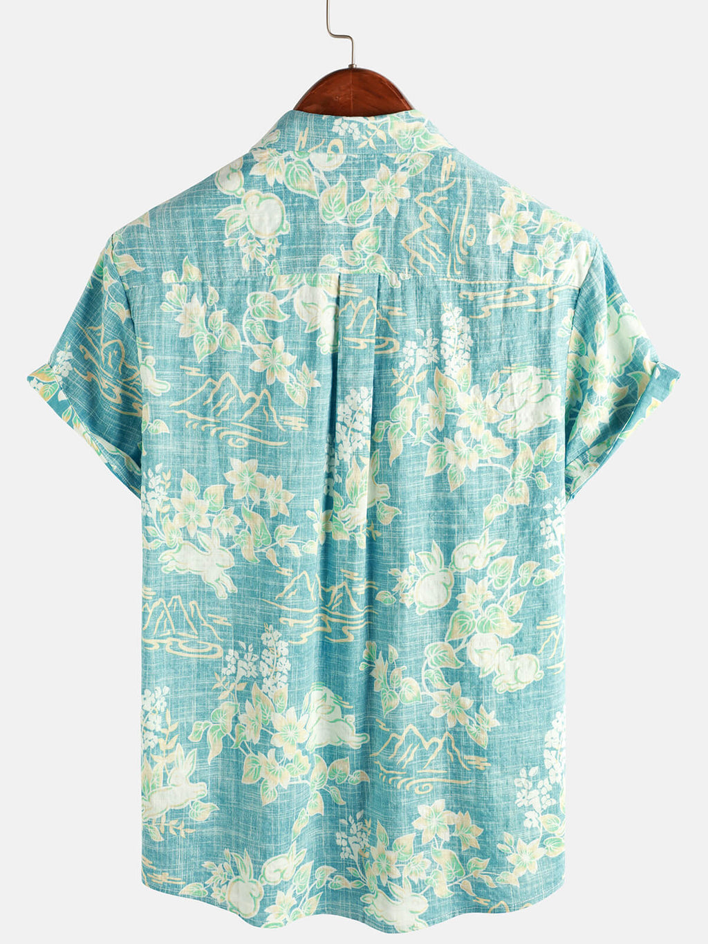 Chemise à boutons à manches courtes avec imprimé floral tropical hawaïen vintage pour homme