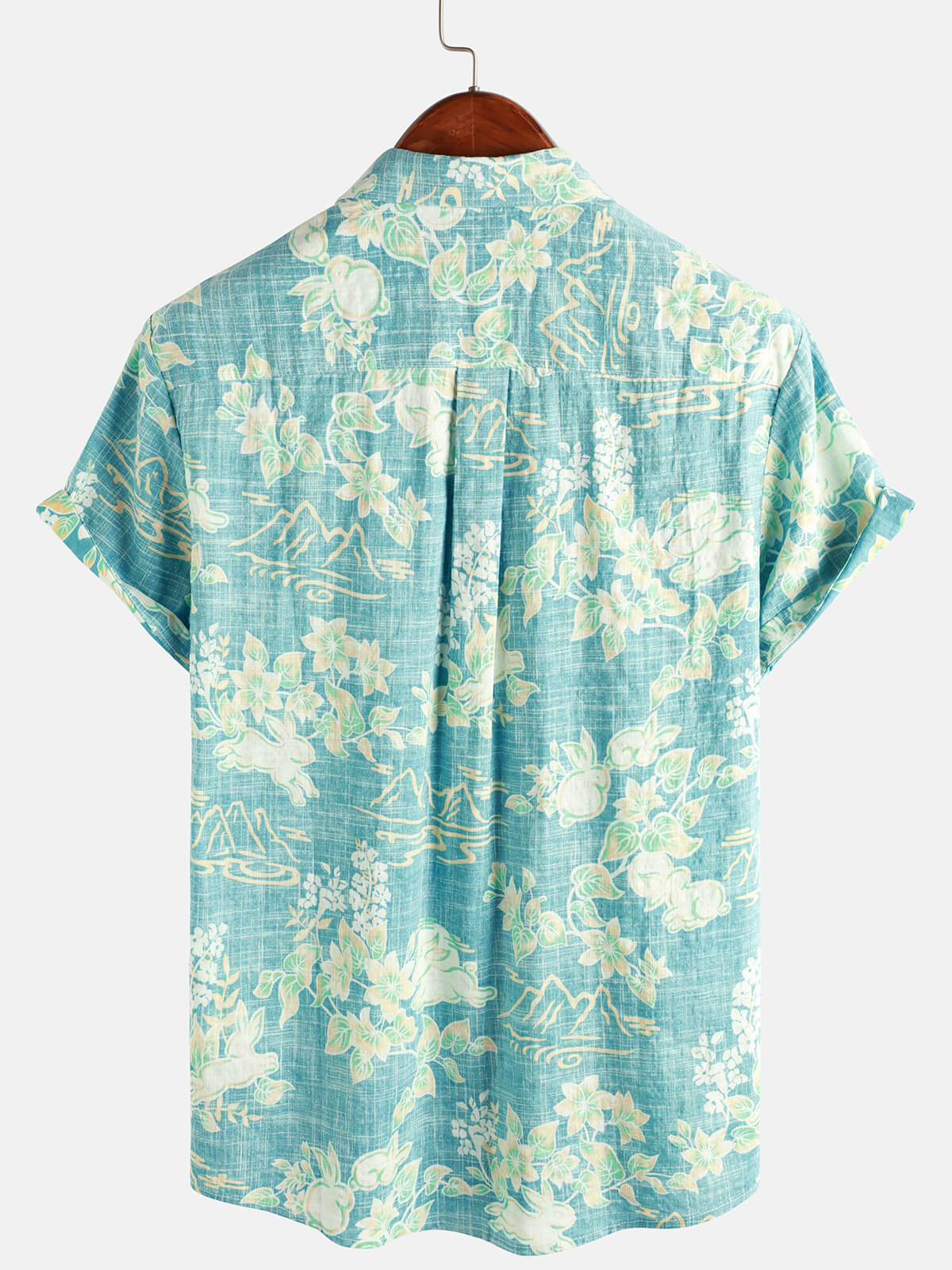 Chemise boutonnée à manches courtes pour homme avec imprimé floral tropical hawaïen vintage