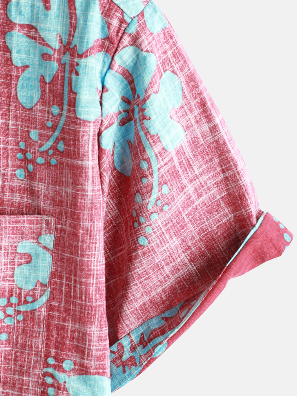 Chemise de Plage Tropicale Hawaïenne Vintage à Manches Courtes pour Homme en Rouge Floral