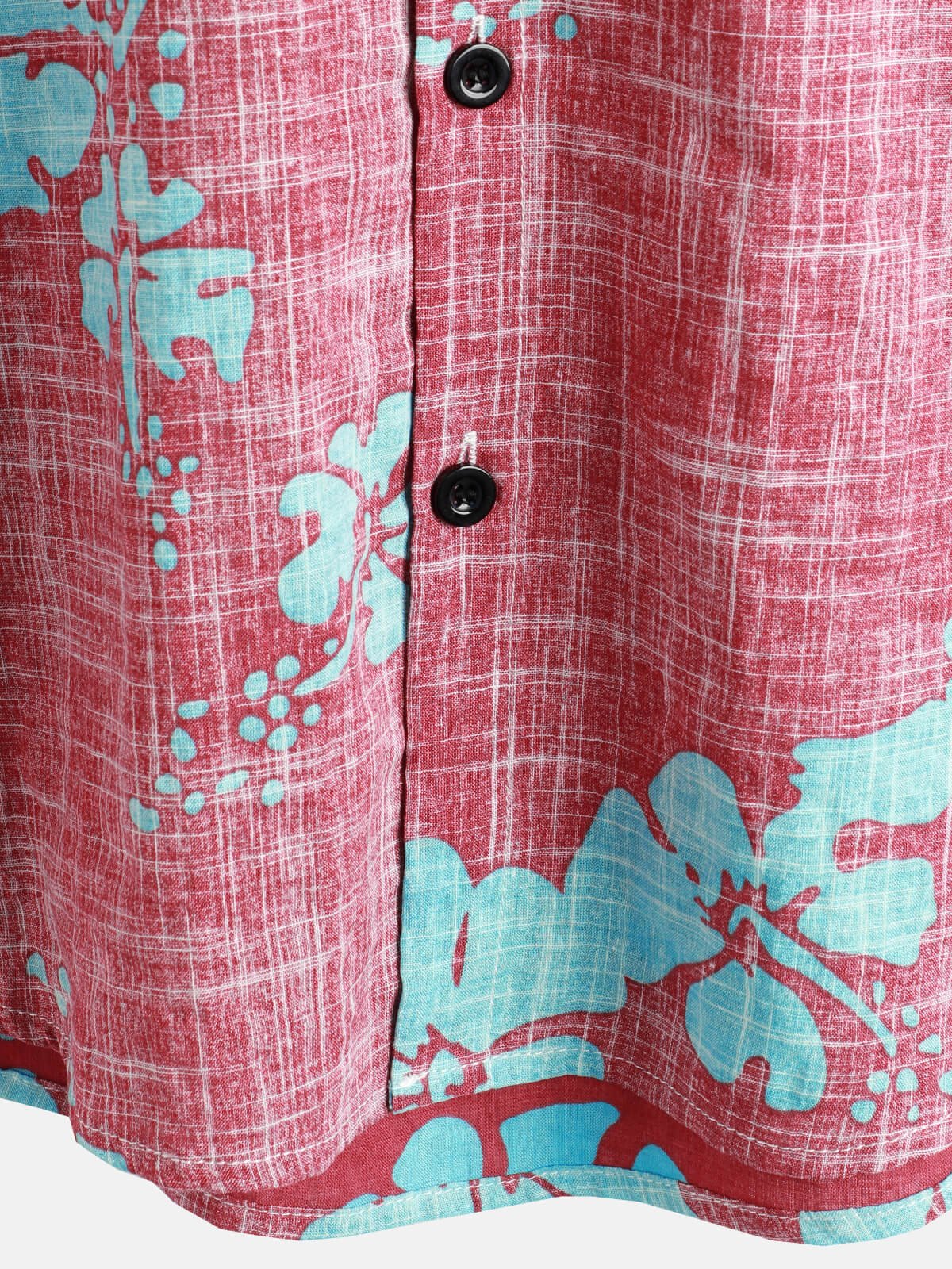 Chemise hawaïenne tropicale de plage boutonnée à manches courtes vintage à fleurs rouges pour hommes