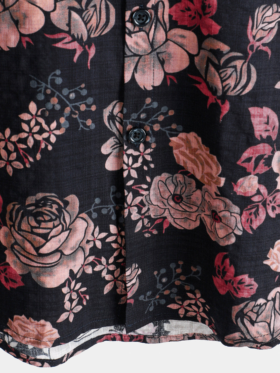 Chemise à manches courtes pour homme, motif floral rétro, noire, pour les vacances d&