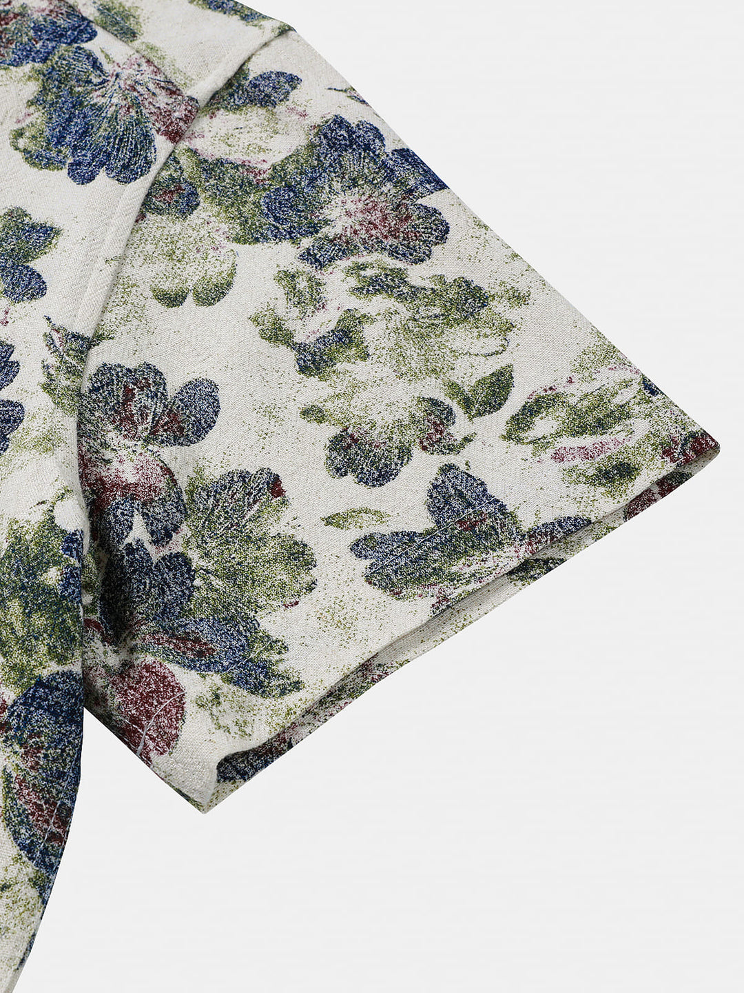 Chemise Homme à Imprimé Floral en Lin et Coton Style Plage Manches Courtes