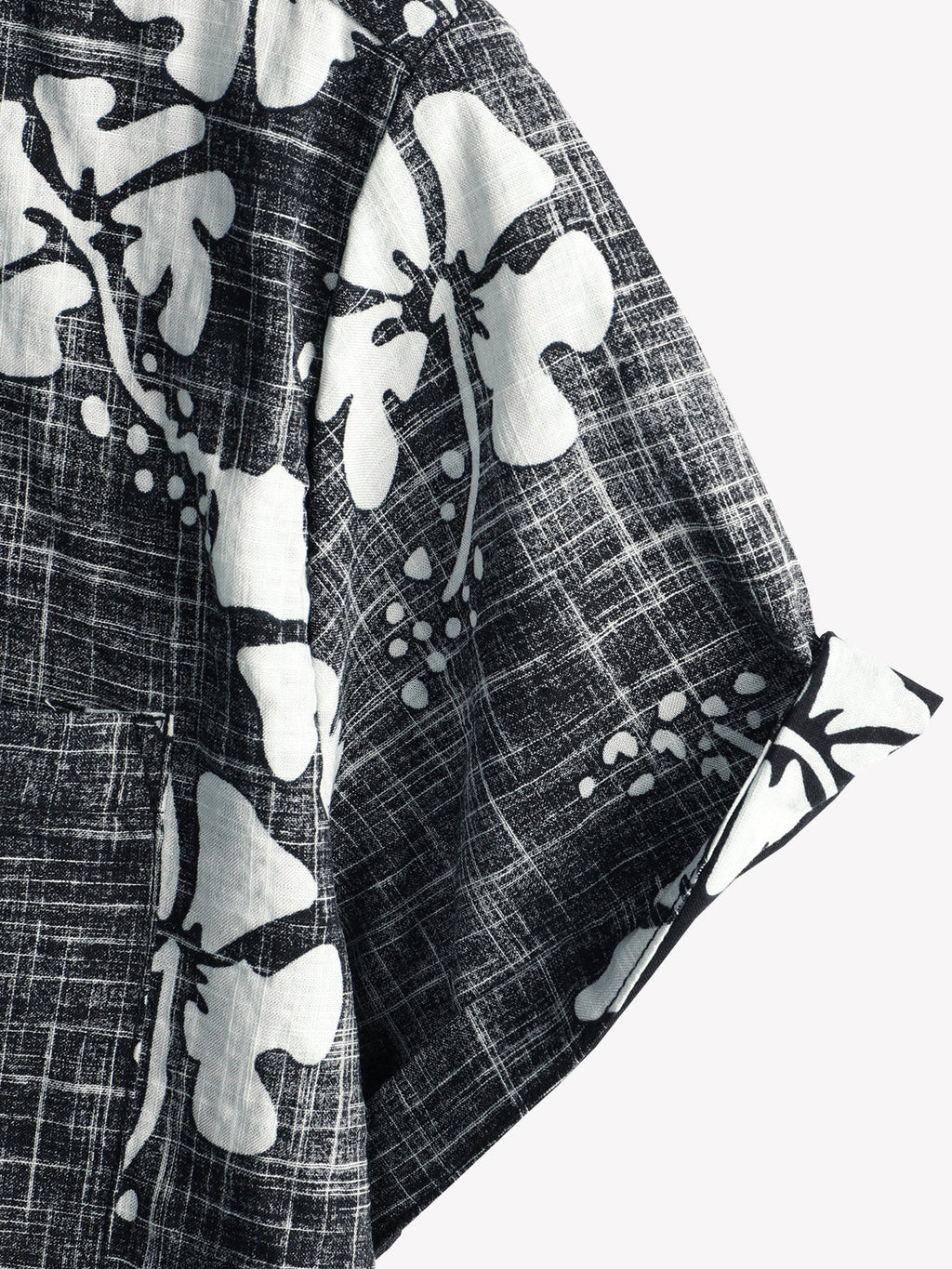 Chemise hawaïenne tropicale de plage à manches courtes vintage à fleurs noires pour hommes