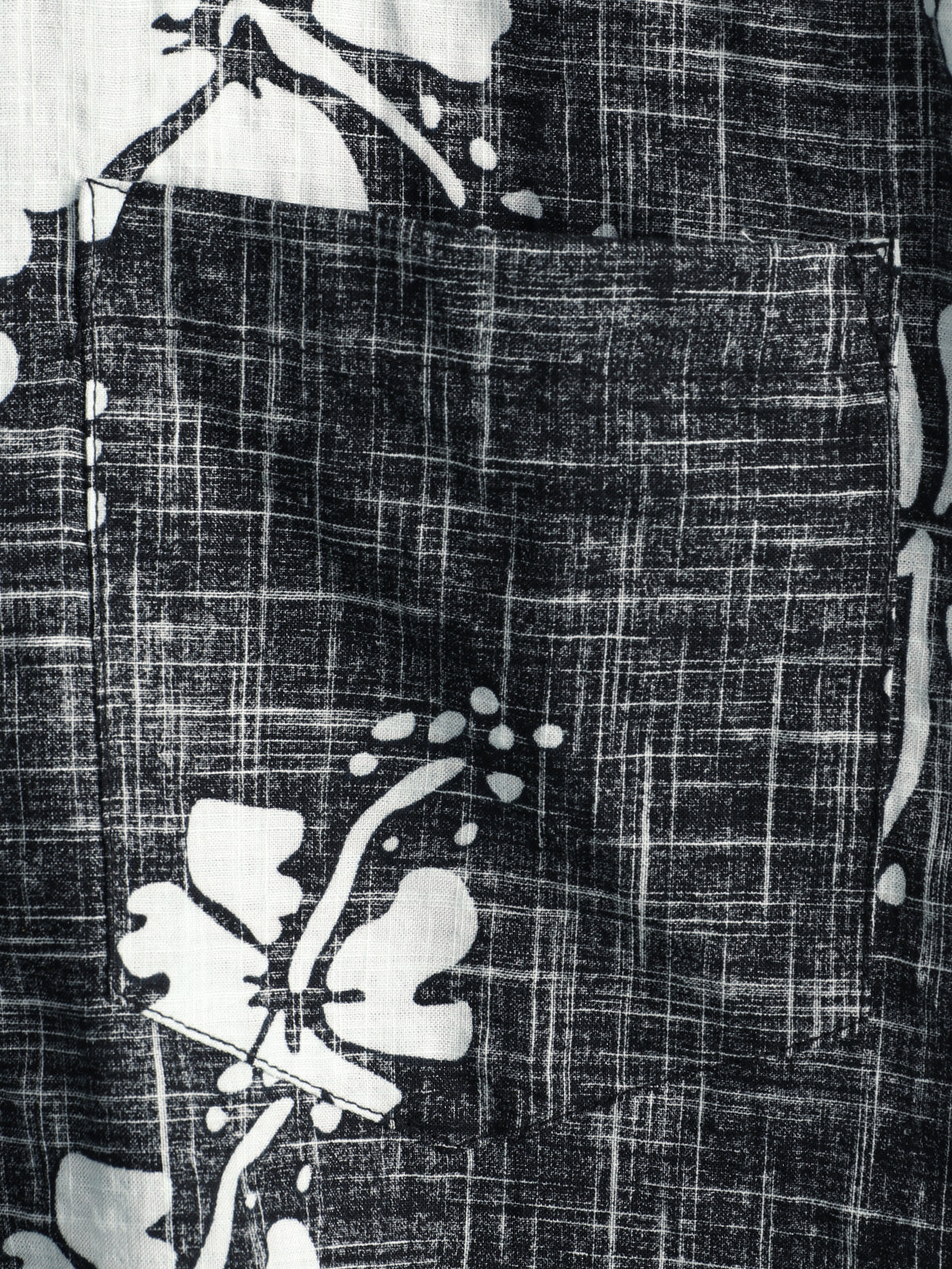 Chemise hawaïenne tropicale de plage à manches courtes vintage à fleurs noires pour hommes
