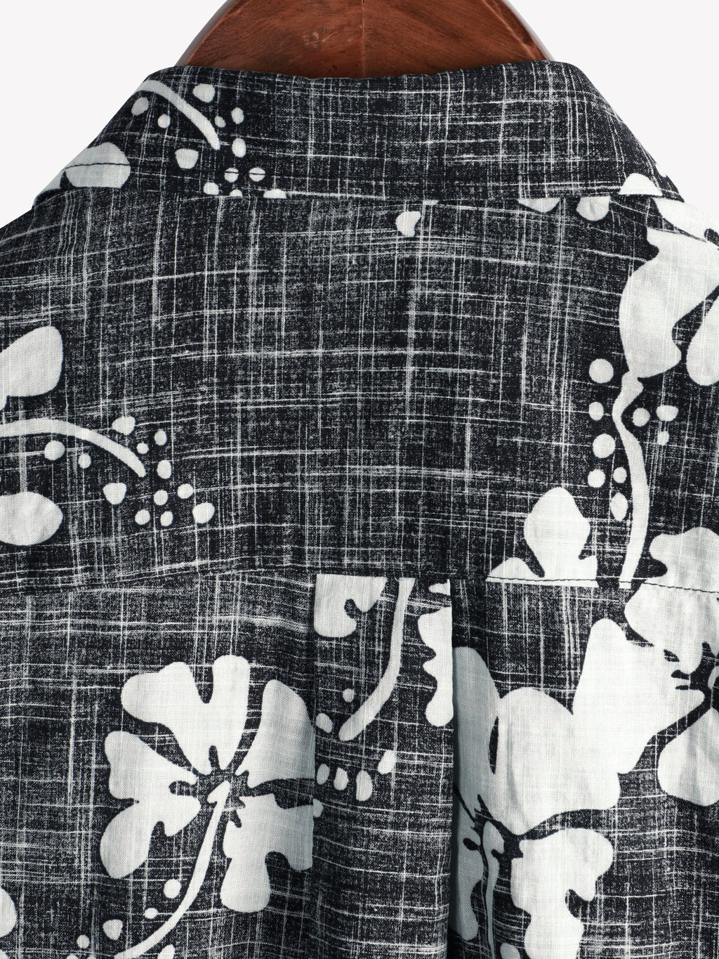 Chemise hawaïenne tropicale de plage à manches courtes vintage à fleurs noires pour hommes