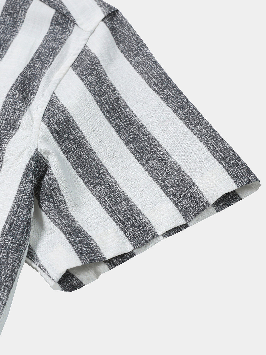 Chemise Homme en Coton à Rayures Légère et Respirante Décontractée d’Été Manches Courtes