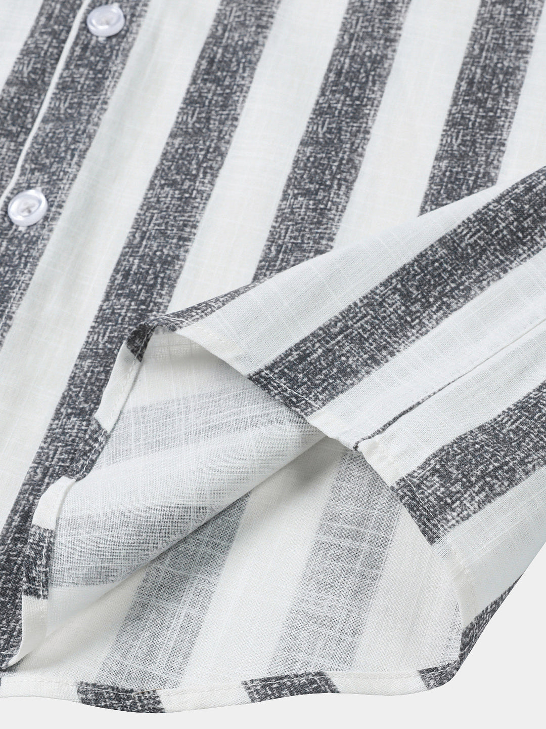 Chemise Homme en Coton à Rayures Légère et Respirante Décontractée d’Été Manches Courtes
