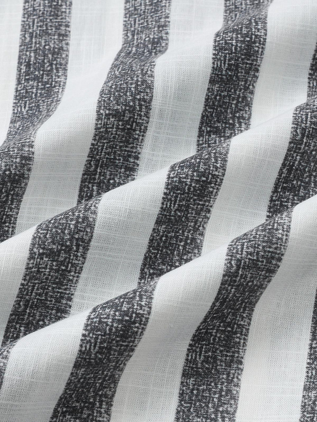 Chemise Homme en Coton à Rayures Légère et Respirante Décontractée d’Été Manches Courtes