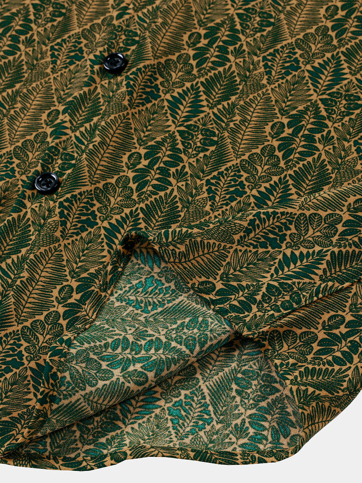 Chemise Homme d’Été Imprimé Botanique à Manches Courtes